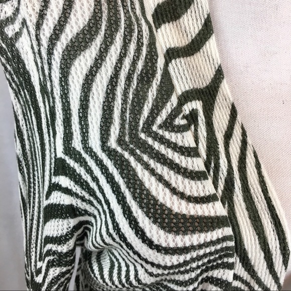 Peck & Peck Charcoal Gray Zebra Stripe Duster Sz L - Picture 7 of 8